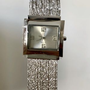 Silver strand sparkly watch